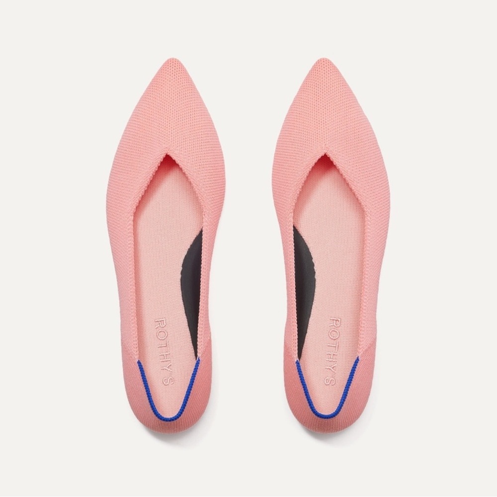 Rothy's Coral Pink Pointed Flats in Carnation Size 9
